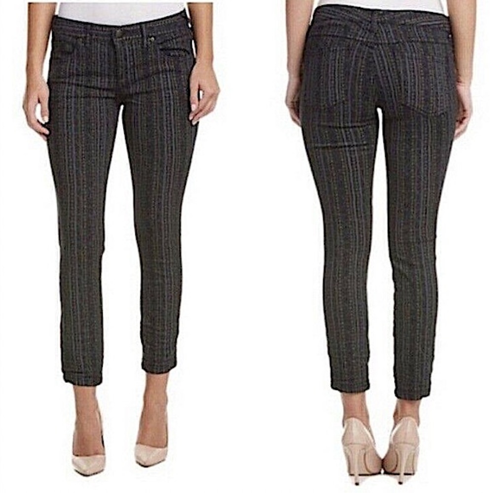 FREE PEOPLE Rotary geo aztec striped cropped skinny jeans size 25 like new